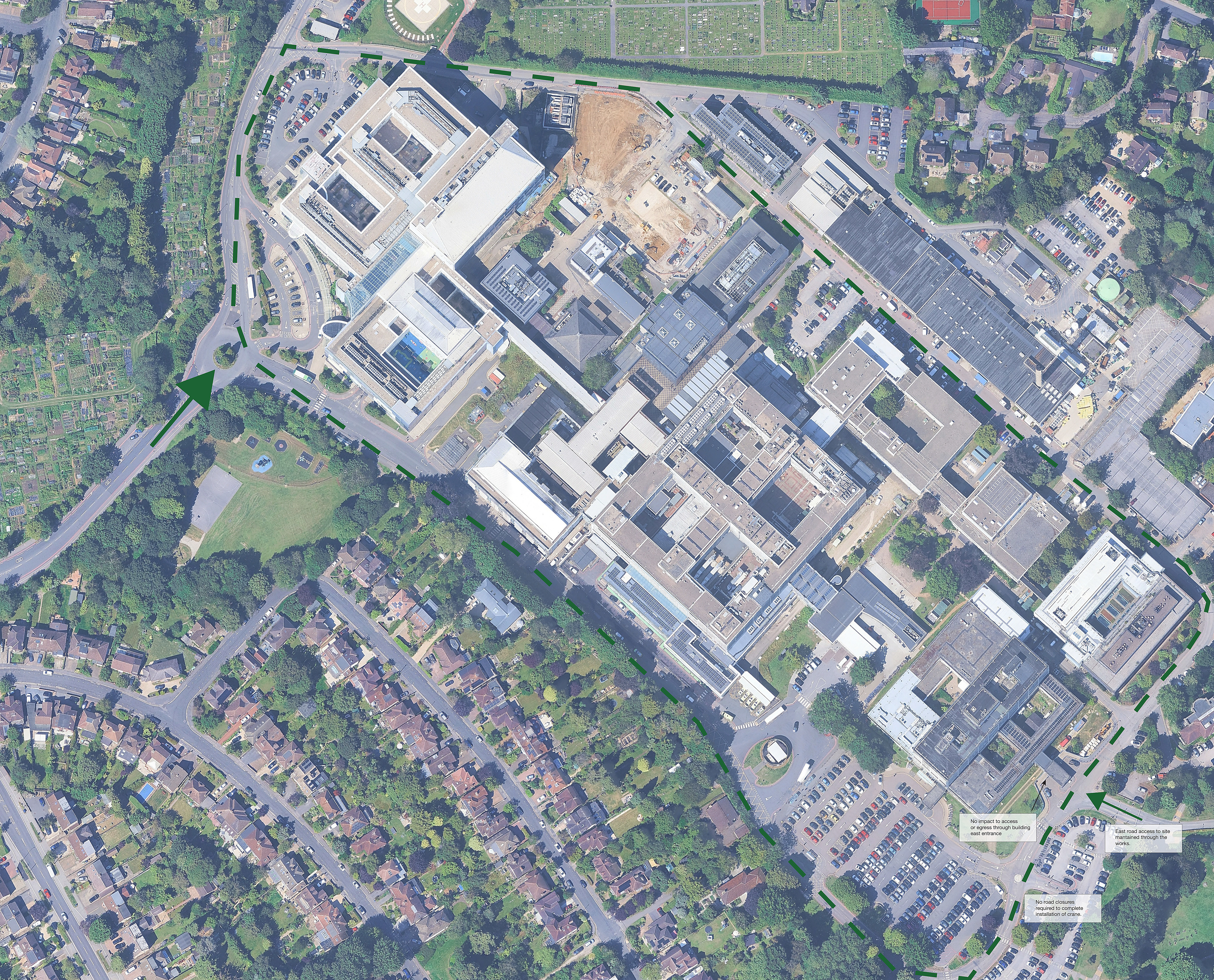 Option 1 — resultant site circulation route maintained throughout the works